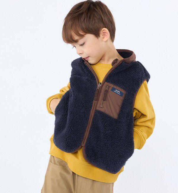 SHIPS KIDS「SHIPS KIDS:100～130cm /ボア リバーシブル ベスト」|ダウンベスト・ベスト|