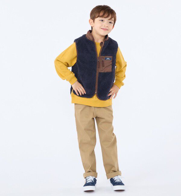 SHIPS KIDS「SHIPS KIDS:100～130cm /ボア リバーシブル ベスト」|ダウンベスト・ベスト|