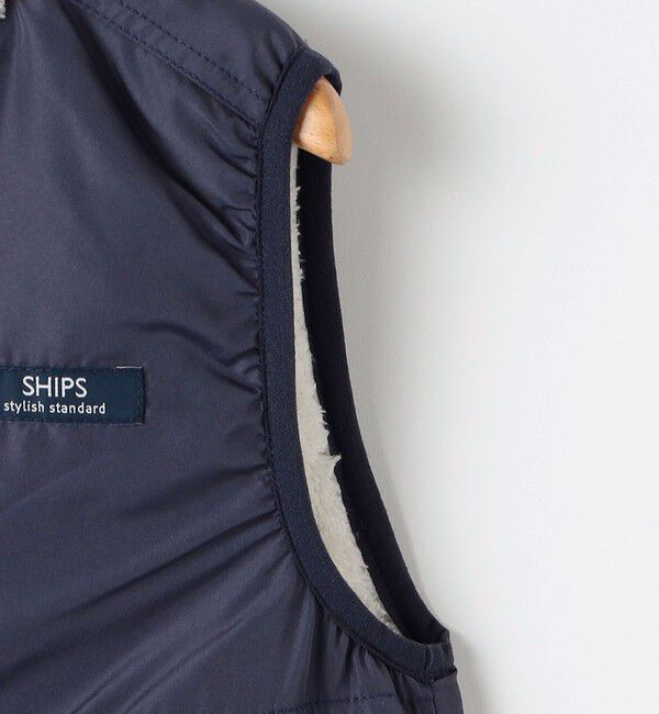 SHIPS KIDS「SHIPS KIDS:80～90cm /ボア リバーシブル ベスト」|ダウンベスト・ベスト|