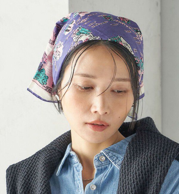 SHIPS for women「《予約》【SHIPS別注/PINK RIBBONチャリティー】BINDU: スカーフ 64&times;64」|バンダナ・スカーフ|