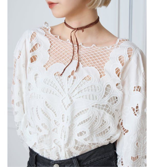 IENA LA BOUCLE「IENA LA BOUCLE カットワーク刺繍ブラウス」|シャツ・ブラウス|