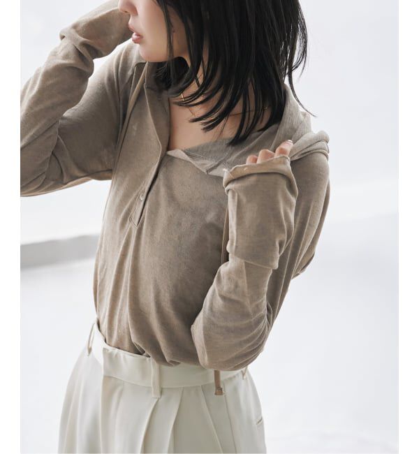 NOBLE「《WEB＆一部店舗限定》【RITA&times;SELLICHI】シアーフーディトップス」|Tシャツ・カットソー|