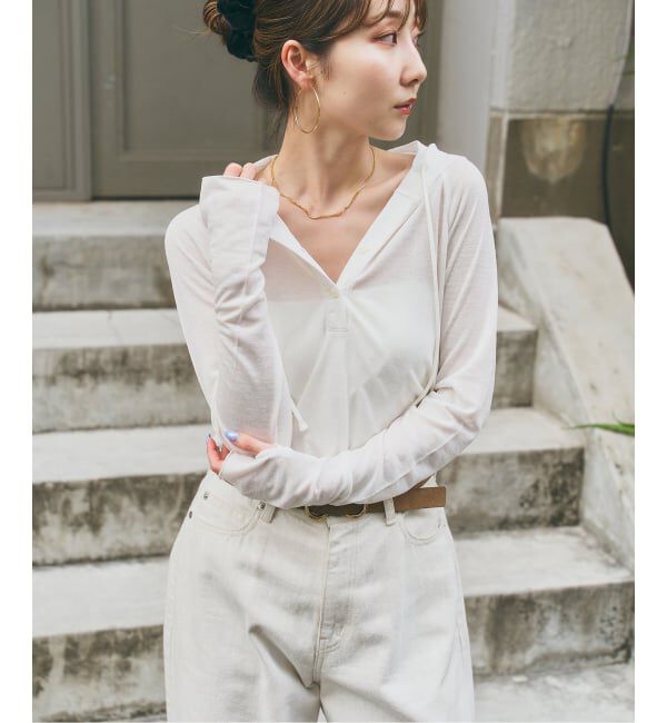 NOBLE「《WEB＆一部店舗限定》【RITA&times;SELLICHI】シアーフーディトップス」|Tシャツ・カットソー|