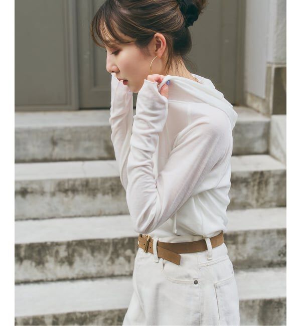 NOBLE「《WEB＆一部店舗限定》【RITA&times;SELLICHI】シアーフーディトップス」|Tシャツ・カットソー|