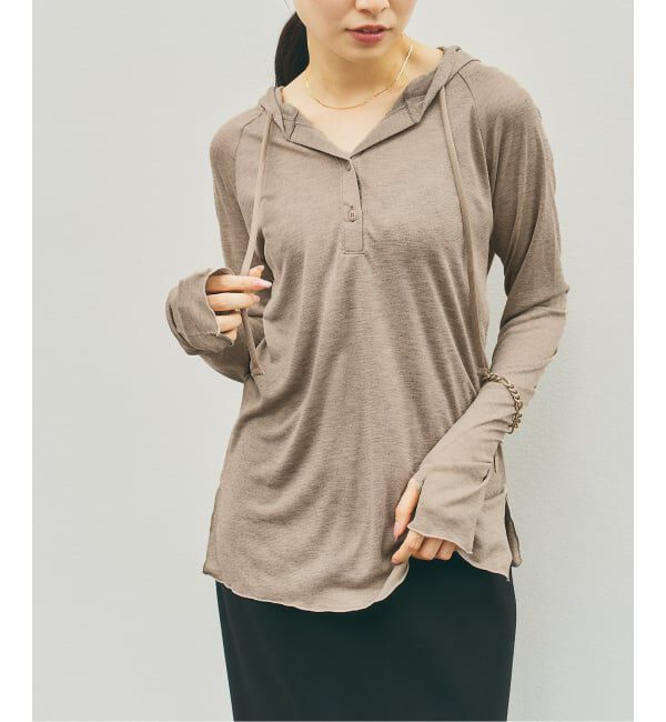 NOBLE「《WEB＆一部店舗限定》【RITA&times;SELLICHI】シアーフーディトップス」|Tシャツ・カットソー|