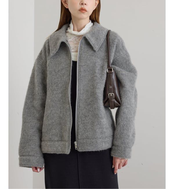 U by SPICK&SPAN「《予約》バックギャザーウールシャギーブルゾン」|その他|グレーA