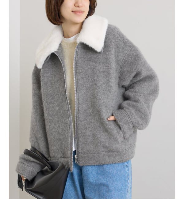 U by SPICK&SPAN「《予約》バックギャザーウールシャギーブルゾン」|その他|