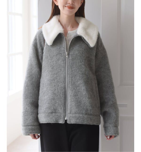 U by SPICK&SPAN「《予約》バックギャザーウールシャギーブルゾン」|その他|