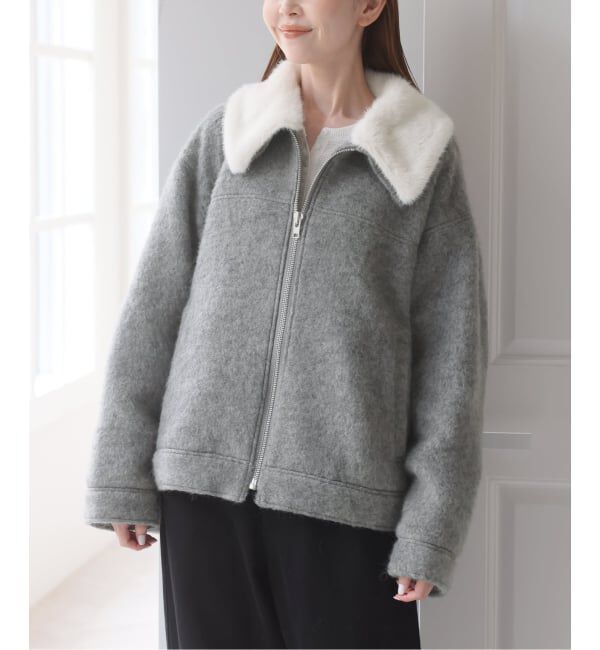U by SPICK&SPAN「《予約》バックギャザーウールシャギーブルゾン」|その他|