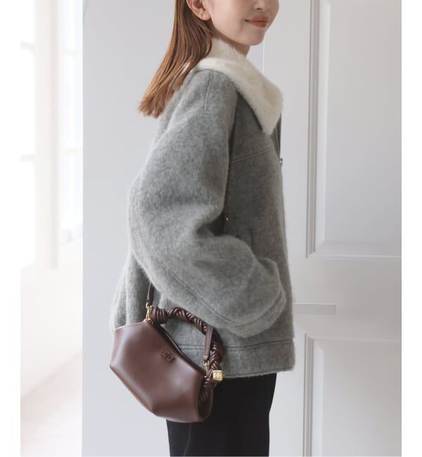 U by SPICK&SPAN「《予約》バックギャザーウールシャギーブルゾン」|その他|