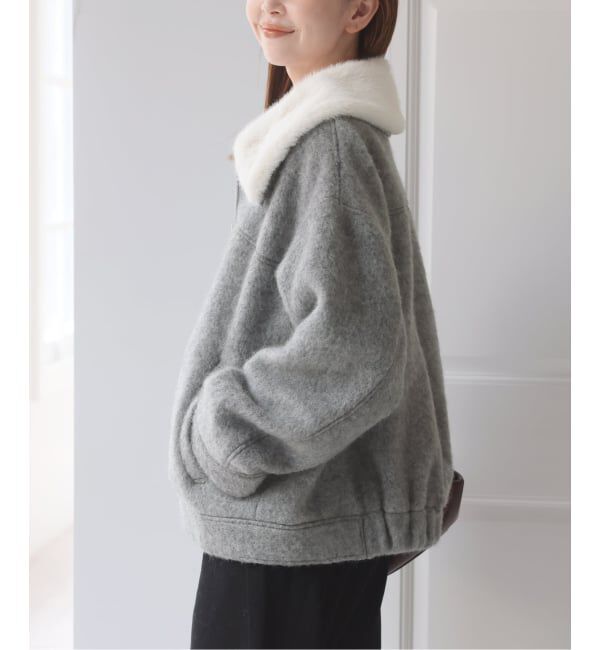 U by SPICK&SPAN「《予約》バックギャザーウールシャギーブルゾン」|その他|