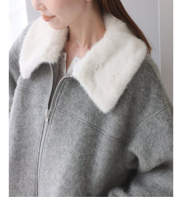 U by SPICK&SPAN「《予約》バックギャザーウールシャギーブルゾン」|その他|