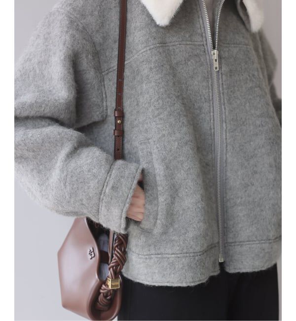 U by SPICK&SPAN「《予約》バックギャザーウールシャギーブルゾン」|その他|