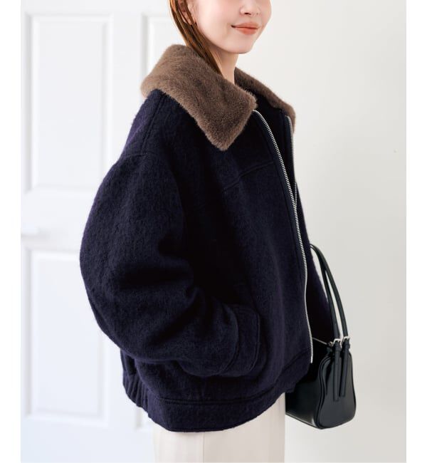 U by SPICK&SPAN「《予約》バックギャザーウールシャギーブルゾン」|その他|