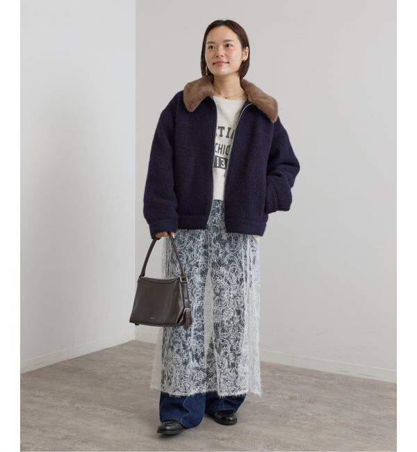 U by SPICK&SPAN「《予約》バックギャザーウールシャギーブルゾン」|その他|