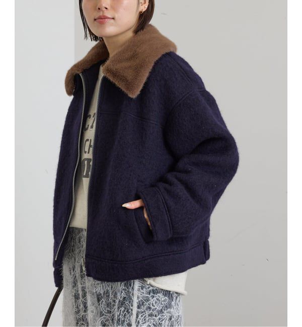 U by SPICK&SPAN「《予約》バックギャザーウールシャギーブルゾン」|その他|