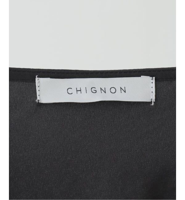  「《追加》【洗える】CHIGNON/シニヨン ヘムレースサテンタンク」|シャツ・ブラウス|
