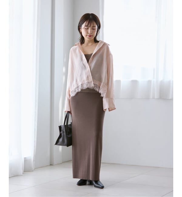  「【洗える】レーストリミングシャツ」|シャツ・ブラウス|