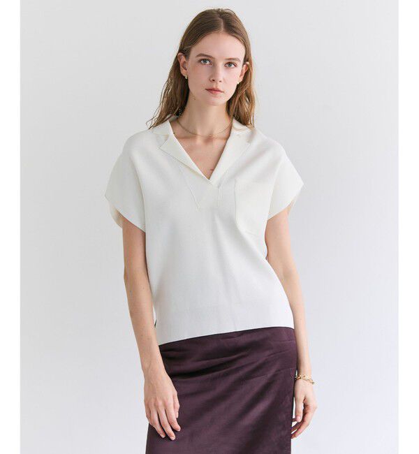 BEIGE,「NADIA / ストレッチ スキッパーニット」|ニット・セーター|Ecru