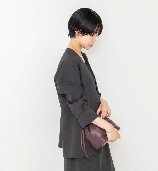 Rie Miller「《セットアップ対応/撥水》ウォッシャブルジャケット風ブラウス」|ノーカラージャケット|