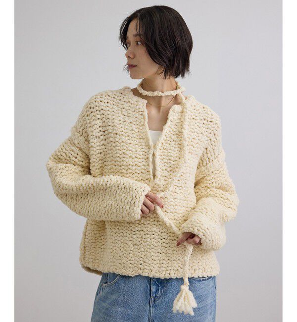 SALON adam et rope'「ウールハンドニットスキッパープルオーバー」|ニット・セーター|オフホワイト(15)