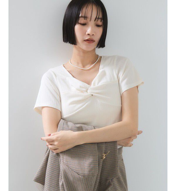 VIS「ツイストテレコカットソー」|Tシャツ・カットソー|オフホワイト(15)