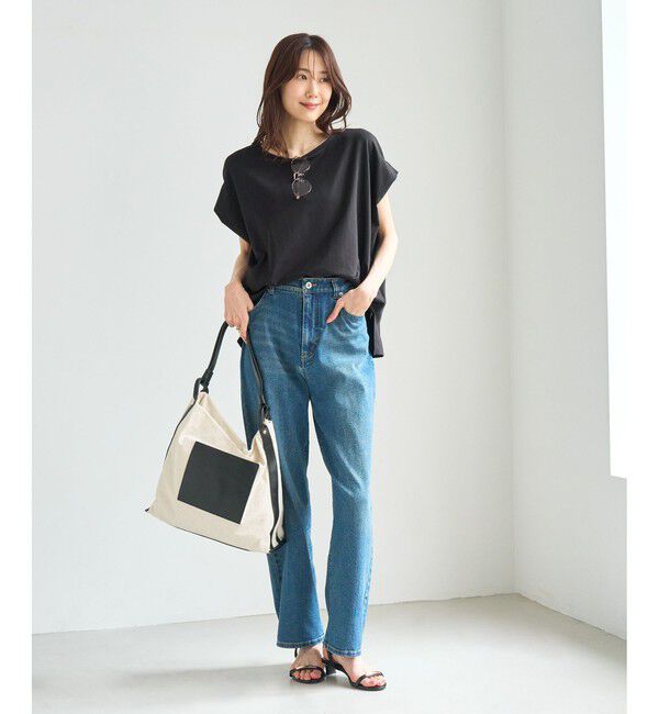 Rope&rsquo;Picnic「【ベストヒット】二の腕すっきり見えカットトップス/UV・接触冷感・吸水速乾」|Tシャツ・カットソー|