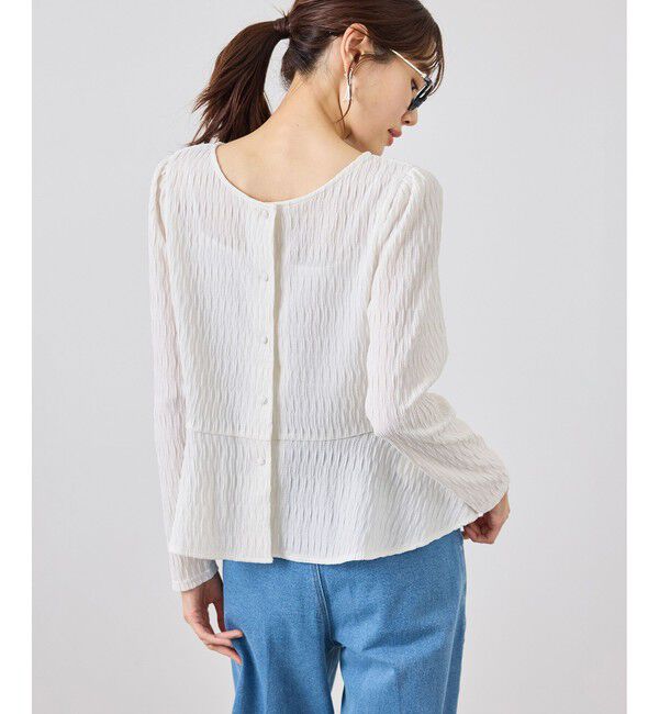 Rope&rsquo;Picnic「カットジャガードペプラムカーディガントップス/前後2WAY」|Tシャツ・カットソー|