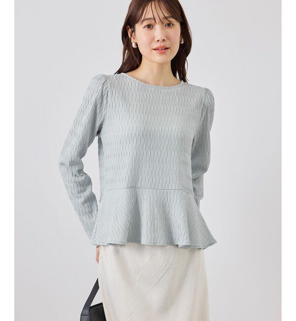 Rope&rsquo;Picnic「カットジャガードペプラムカーディガントップス/前後2WAY」|Tシャツ・カットソー|