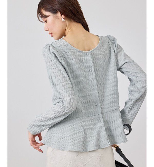 Rope&rsquo;Picnic「カットジャガードペプラムカーディガントップス/前後2WAY」|Tシャツ・カットソー|