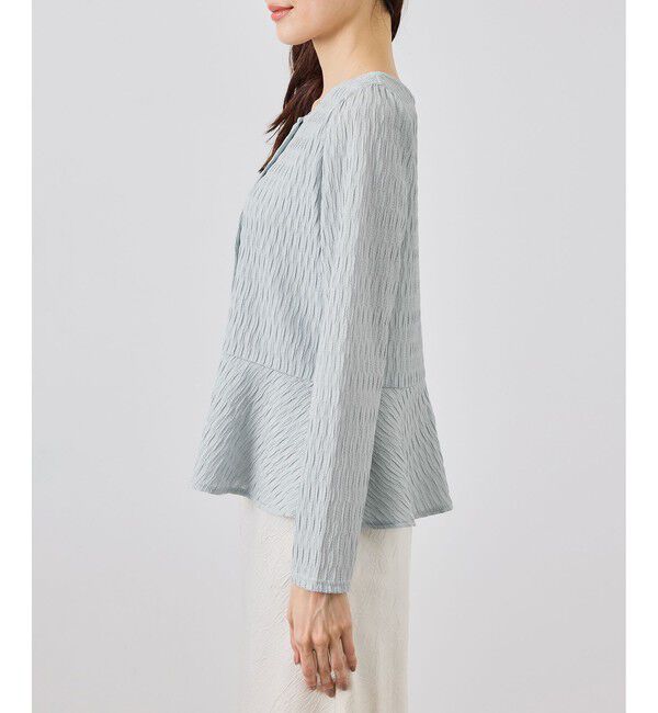 Rope&rsquo;Picnic「カットジャガードペプラムカーディガントップス/前後2WAY」|Tシャツ・カットソー|