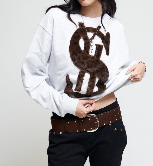  「【26AW LOOK掲載品番】【Sourcream】$ロゴファースウェット」|Tシャツ・カットソー|ライトグレー