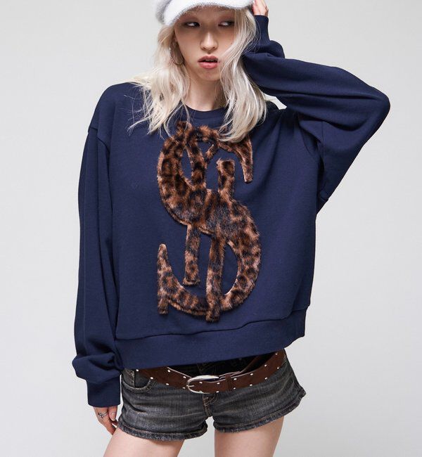  「【26AW LOOK掲載品番】【Sourcream】$ロゴファースウェット」|Tシャツ・カットソー|