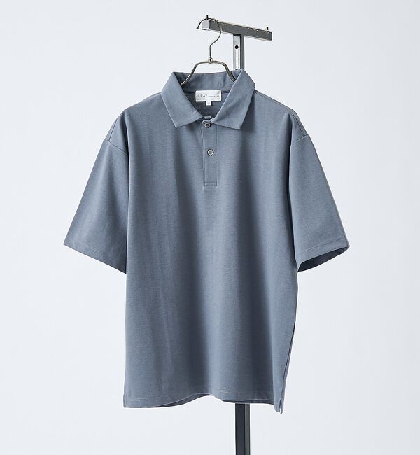ABAHOUSE「【抗菌防臭/UVカット】シルキーポンチ 半袖ポロシャツ」|ポロシャツ|チャコールグレー