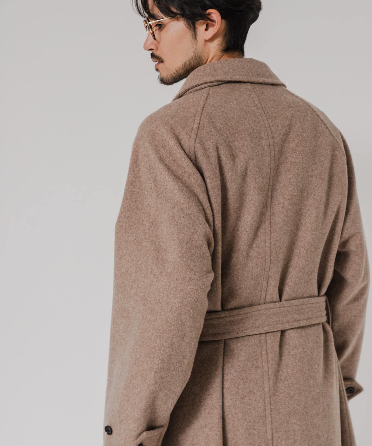 URBAN RESEARCH「WOOL BEAVER BELTED COAT」|ステンカラーコート|