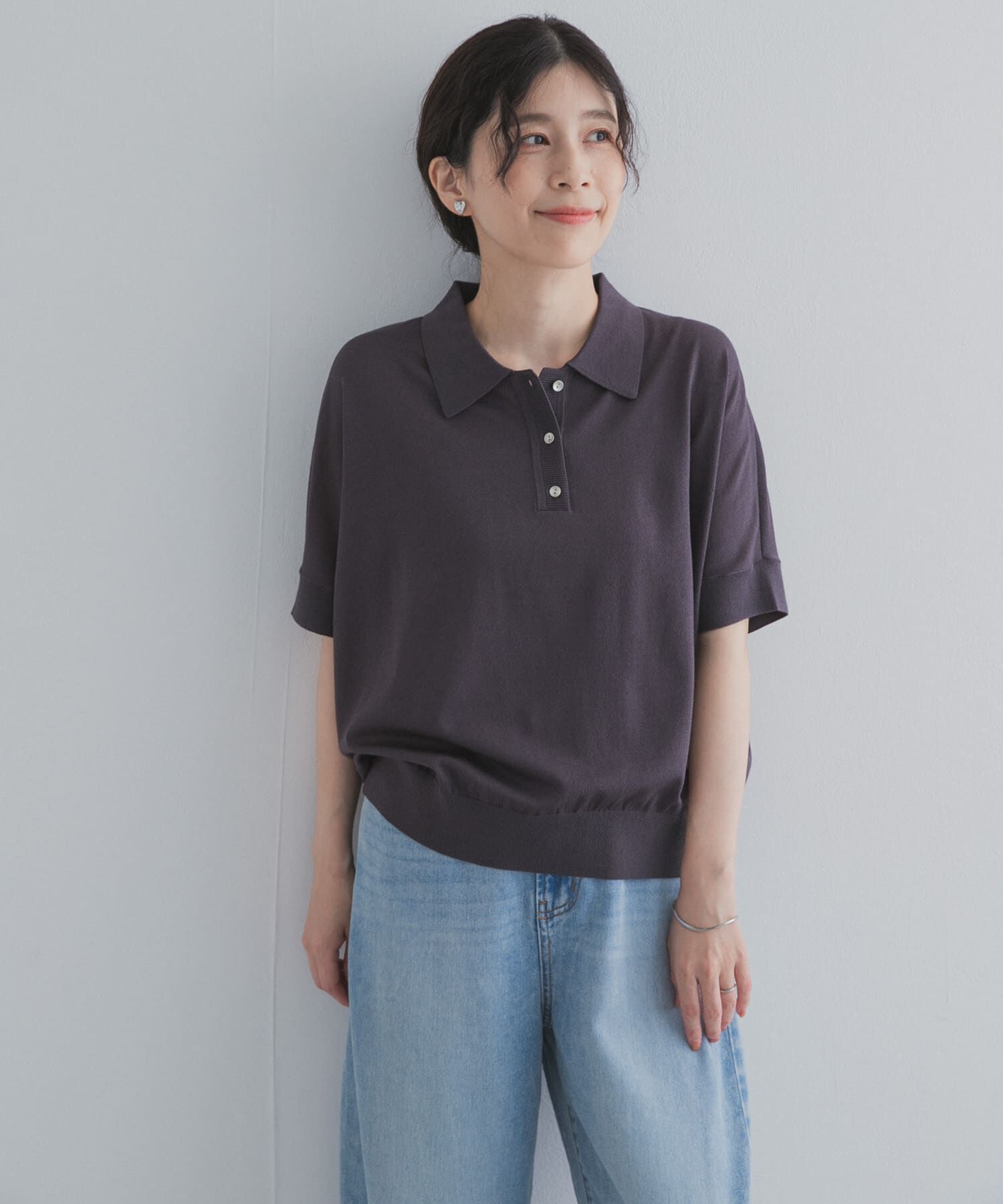 URBAN RESEARCH DOORS「『接触冷感』衿付きドルマンニット」|ニット・セーター|