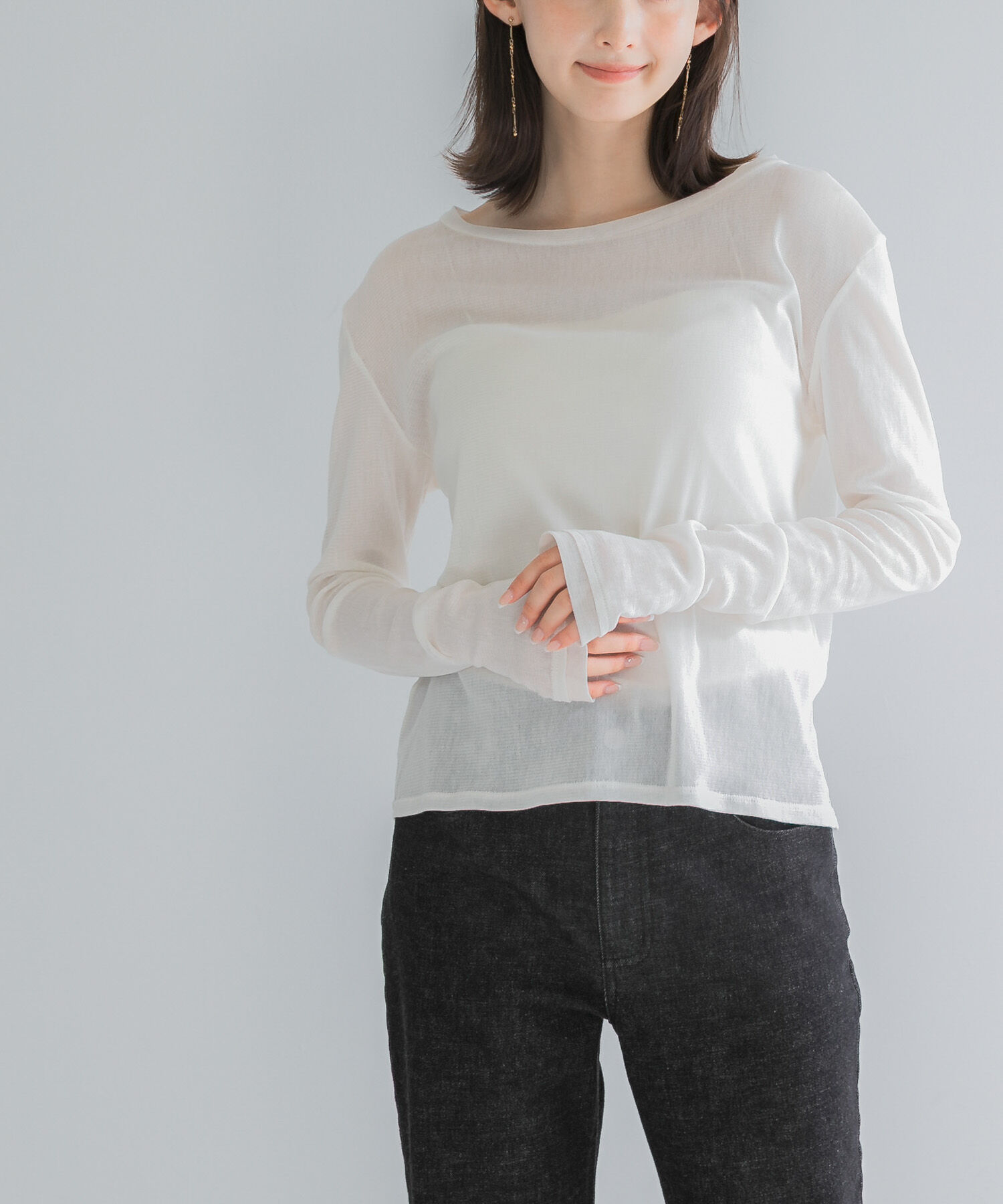 URBAN RESEARCH ROSSO「コットンチュールドッキングカットソー」|Tシャツ・カットソー|