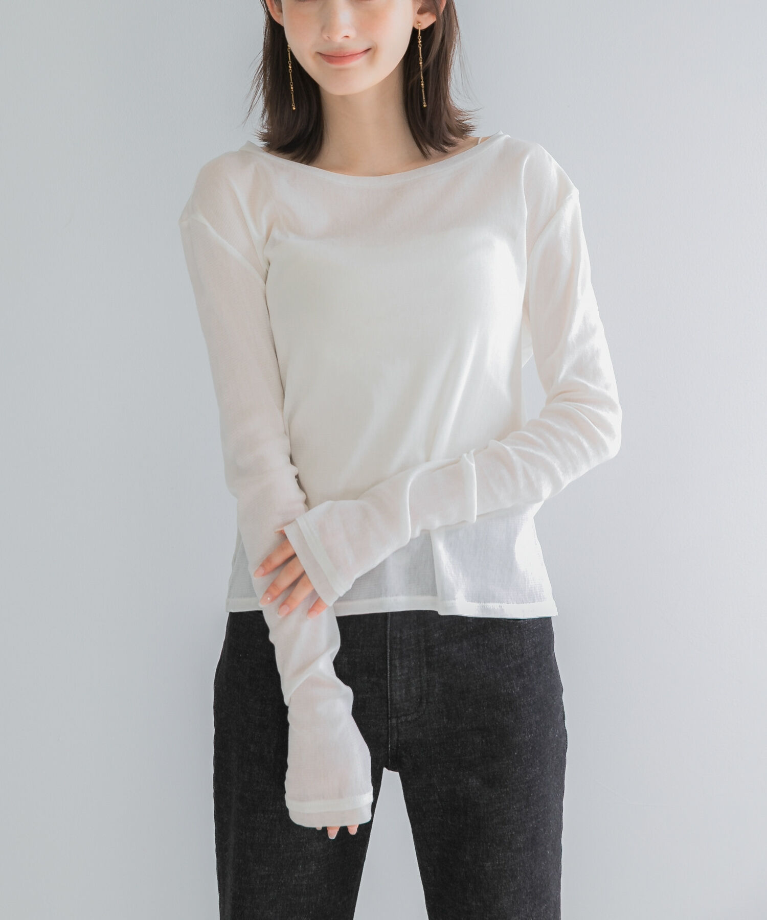 URBAN RESEARCH ROSSO「コットンチュールドッキングカットソー」|Tシャツ・カットソー|