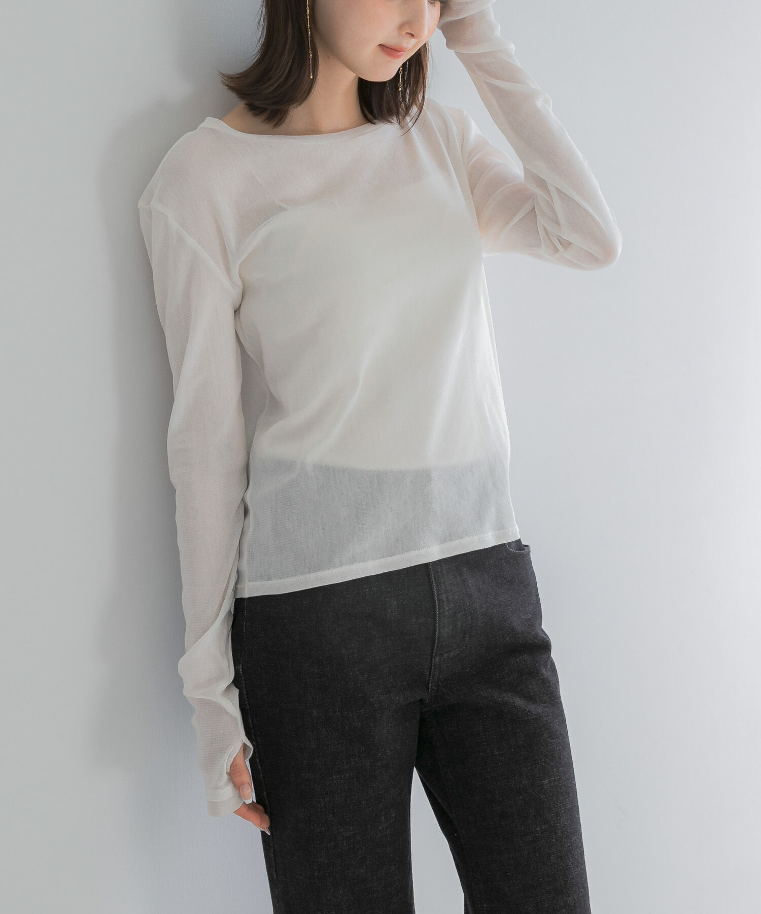 URBAN RESEARCH ROSSO「コットンチュールドッキングカットソー」|Tシャツ・カットソー|