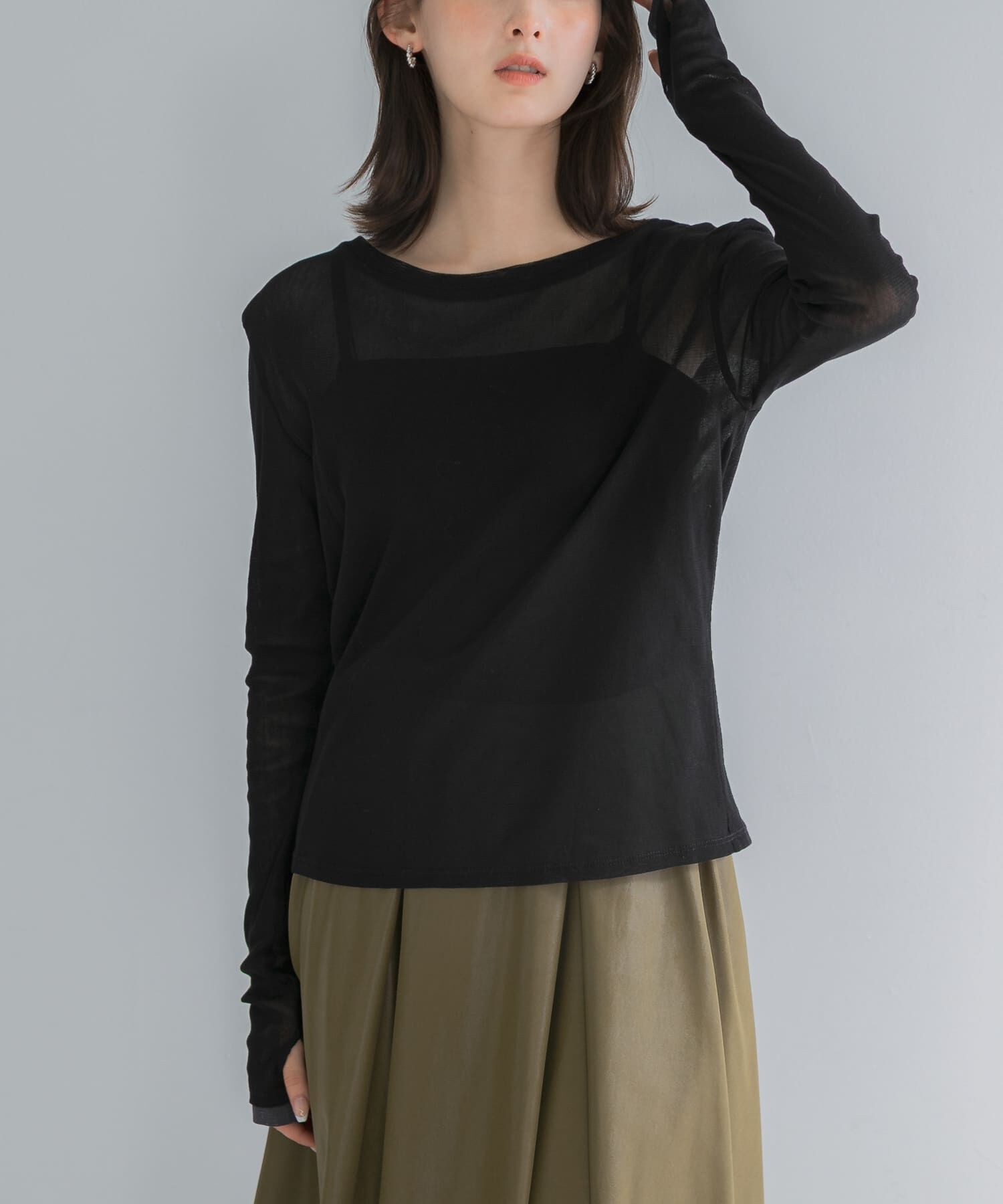 URBAN RESEARCH ROSSO「コットンチュールドッキングカットソー」|Tシャツ・カットソー|