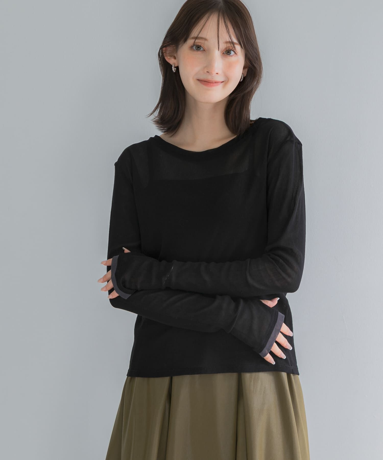 URBAN RESEARCH ROSSO「コットンチュールドッキングカットソー」|Tシャツ・カットソー|