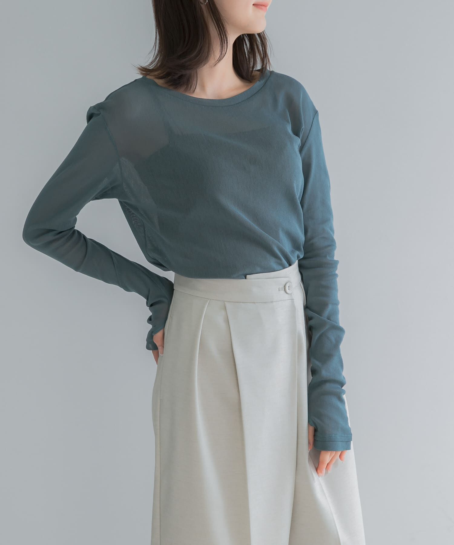 URBAN RESEARCH ROSSO「コットンチュールドッキングカットソー」|Tシャツ・カットソー|