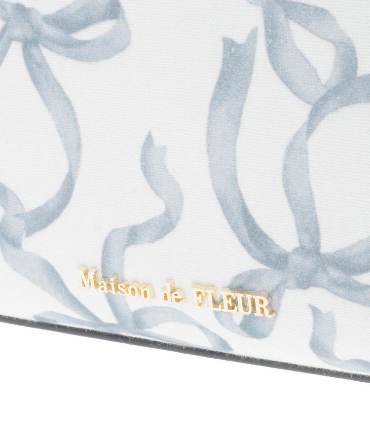 Maison de FLEUR「【A4対応】リボンプリントスクエアトートバッグ」|トートバッグ|