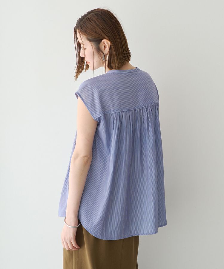 YECCA VECCA「【接触冷感】フレンチスリーブギャザーブラウス」|シャツ・ブラウス|