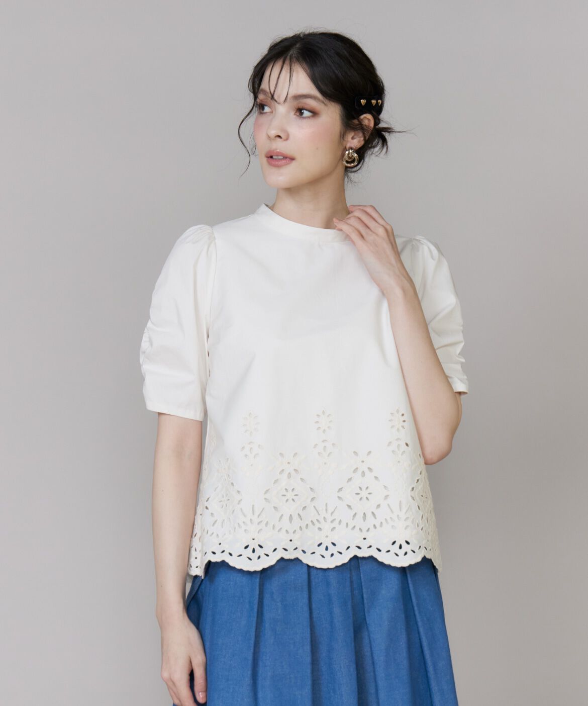 Maglie le cassetto「《M Maglie le cassetto》ラッシュガードレースブラウス《UVカット・撥水加工》」|シャツ・ブラウス|