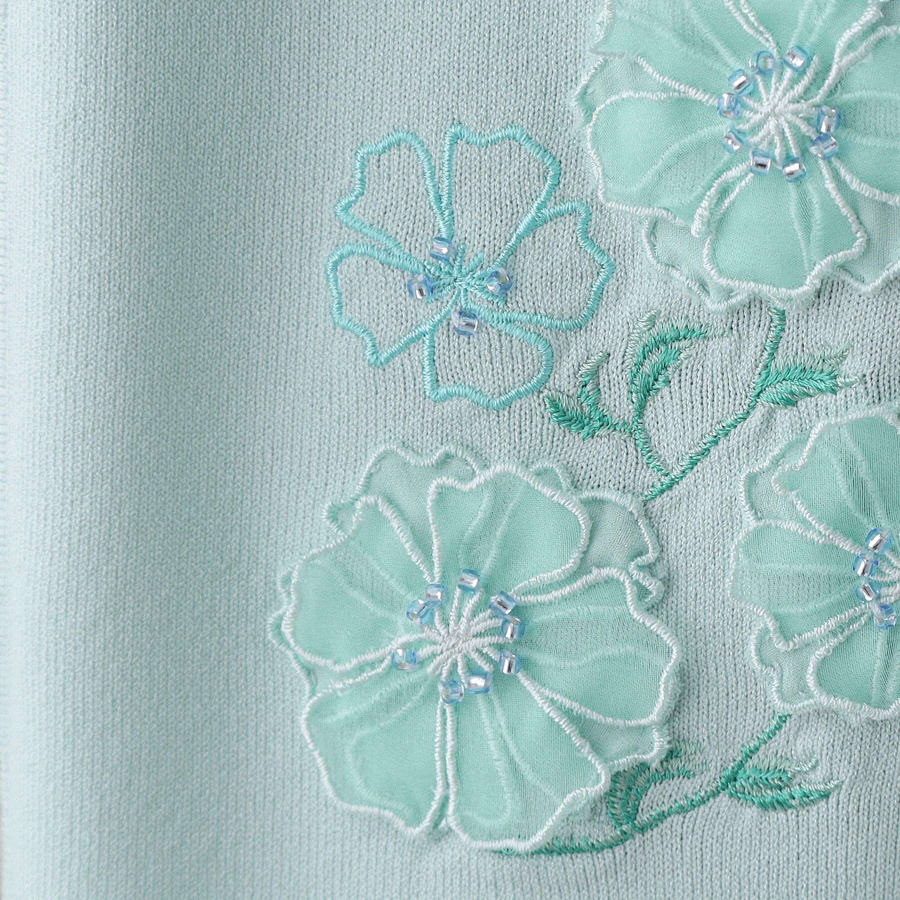 SunaUna「【SS～Lサイズ展開／フラワー刺繍】クラフトニットカーディガン」|カーディガン|