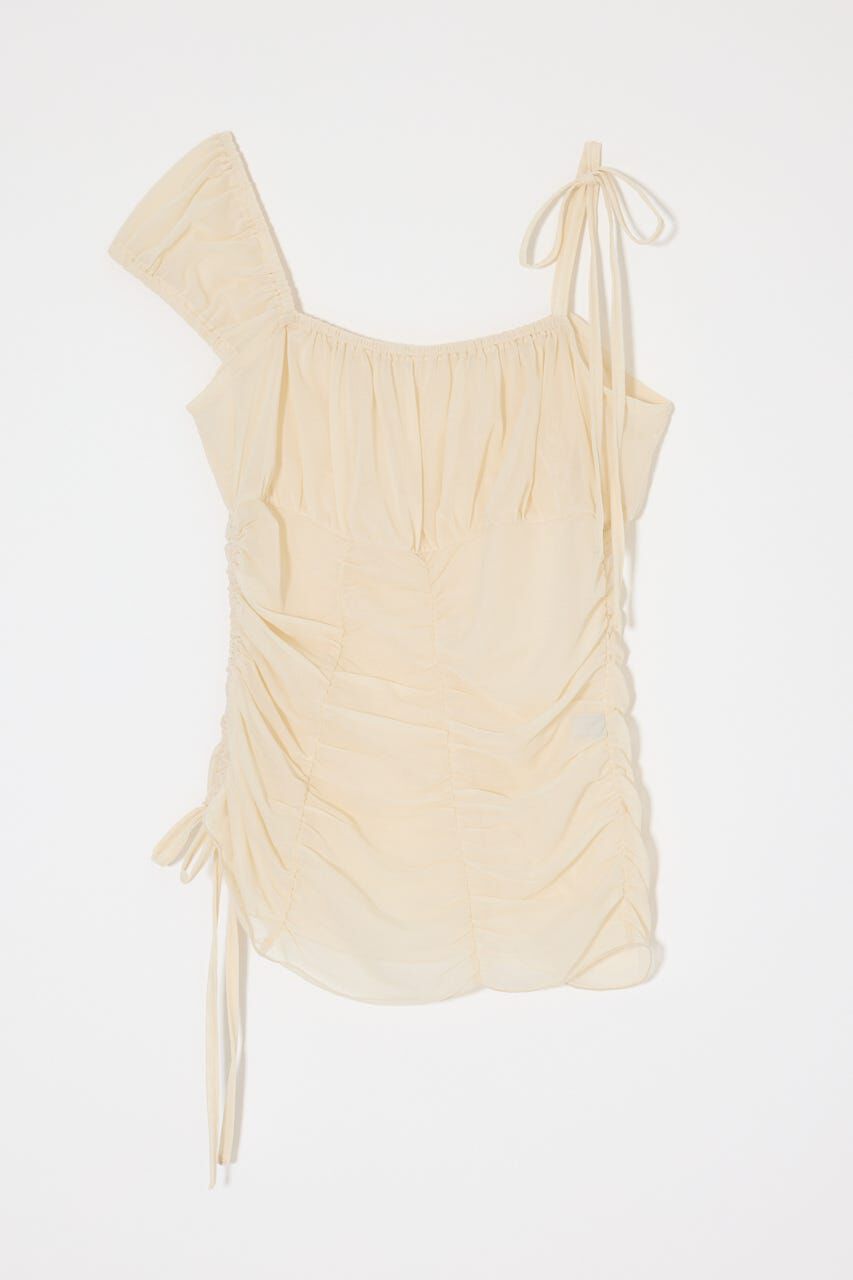 MOUSSY「ASYMMETRY GATHER トップス」|タンクトップ|