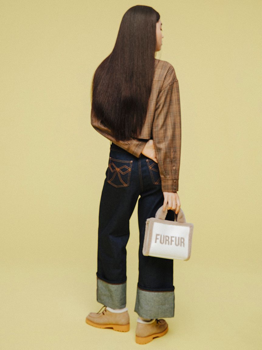 FURFUR「リボンステッチロールアップデニムパンツ」|デニム|