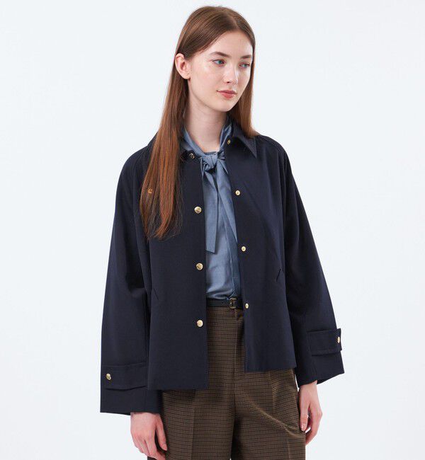 MACKINTOSH PHILOSOPHY「【WELBURY STUDS(ウェルベリースタッズ)】ウールギャバジン製」|ステンカラーコート|ネイビー