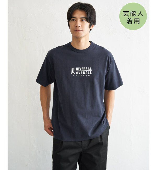 ikka「【MonoMax &times; 小泉孝太郎】UNIVERSAL OVERALL ユニバーサルオーバーオール DAILYプリントTシャツ」|Tシャツ・カットソー|ネイビーブルー